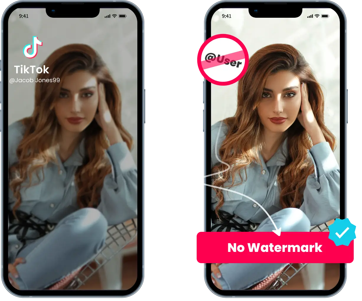 Comparison between with and without watermark