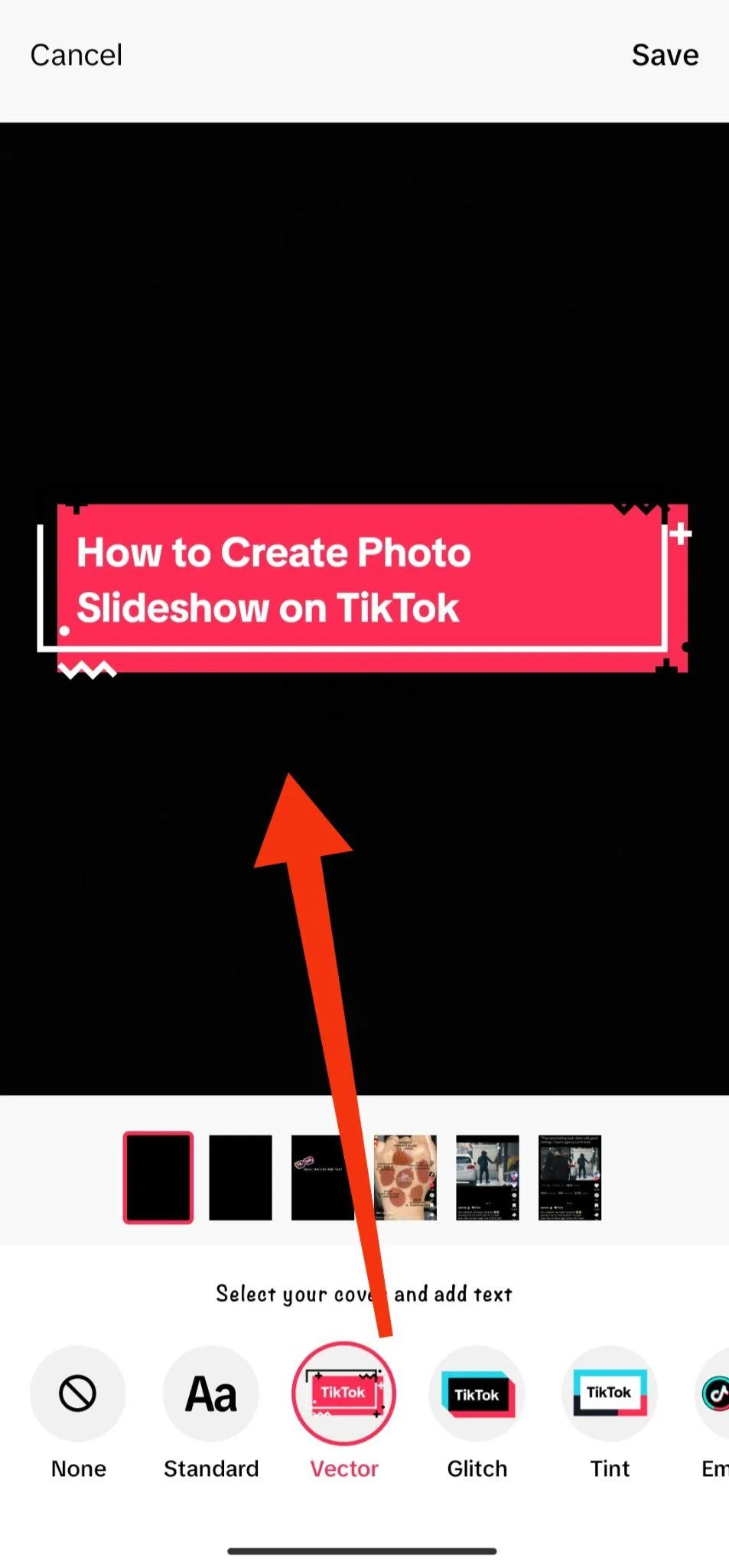 create photo slideshow on tiktok step