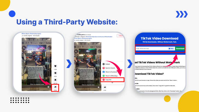 third-party website to download TikTok video flowchart